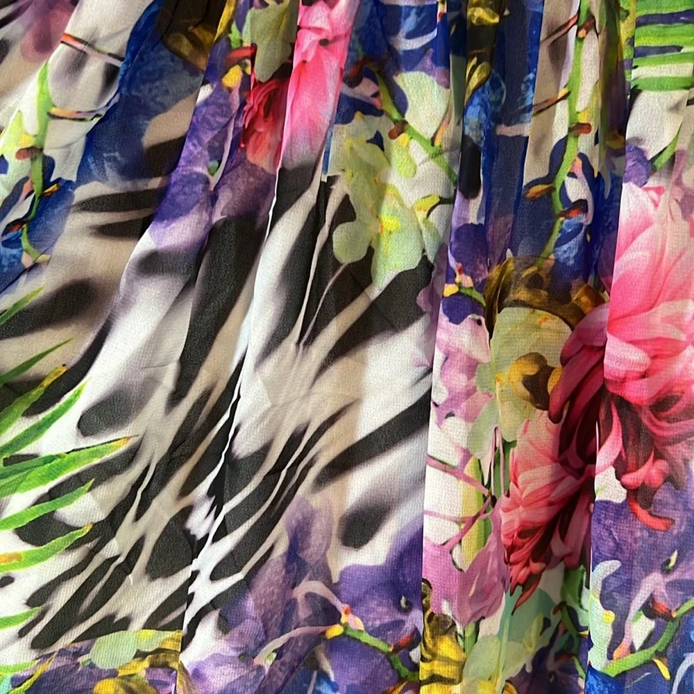 Boston Proper tropical print chiffon skirt - Picture 5 of 5